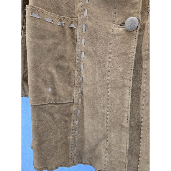 Vintage Chi by Falchi Sueded Leather Western Jacket Women S Brown Boho - Picture 3 of 11